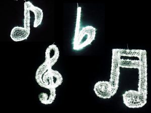 Led Hanging Decoration Musical Note For Street Decorations