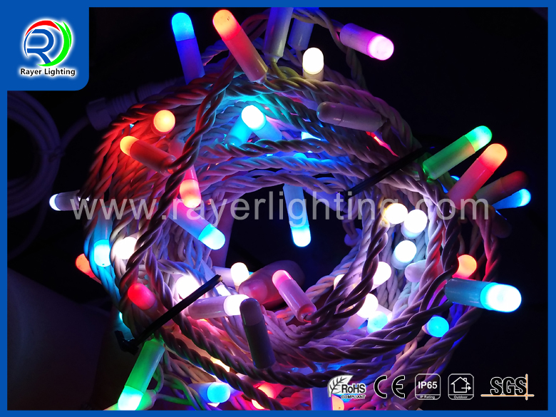 MIX COLOR STRING LIGHTS IP65 WHITE WIRE