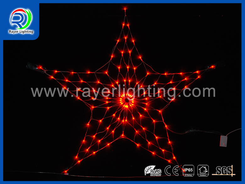RED FIVE STAR LED NET LIGHTS