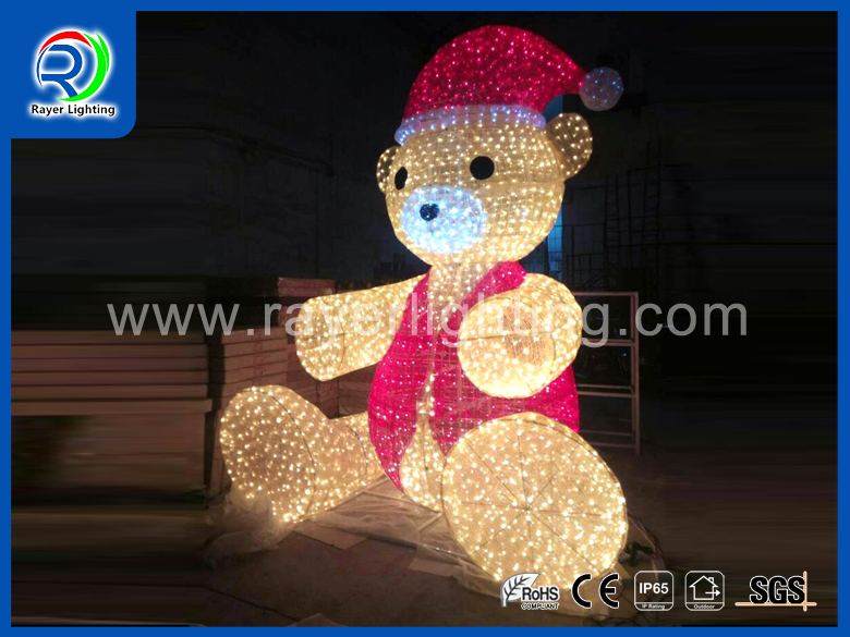 Teddy bear Christmas motif lights