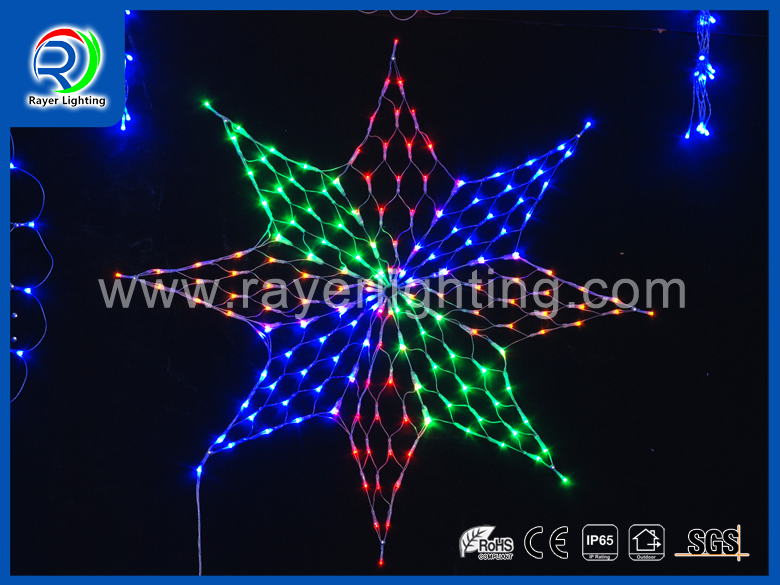 RRGYB octagonal triangle led net lights