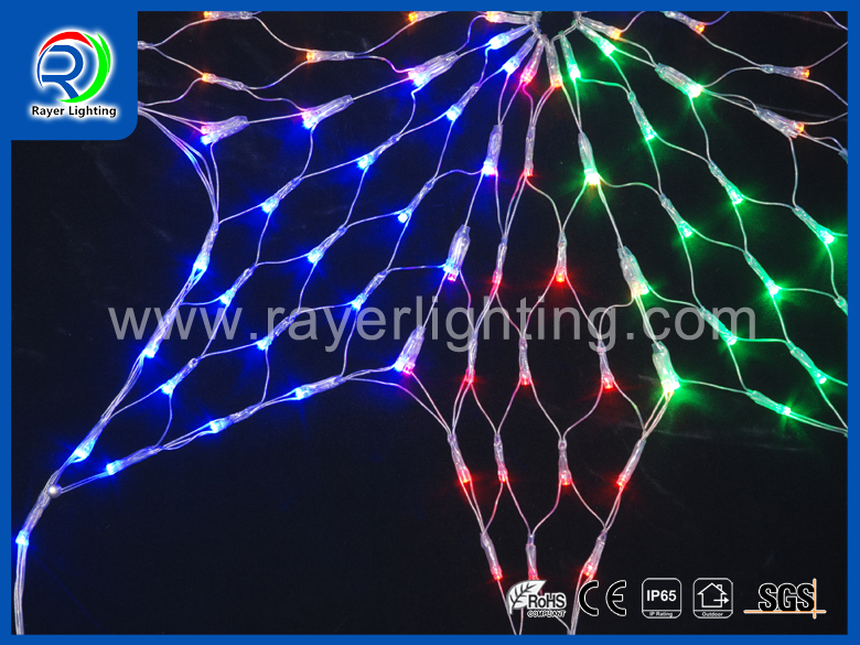 RRGYB octagonal triangle led net lights