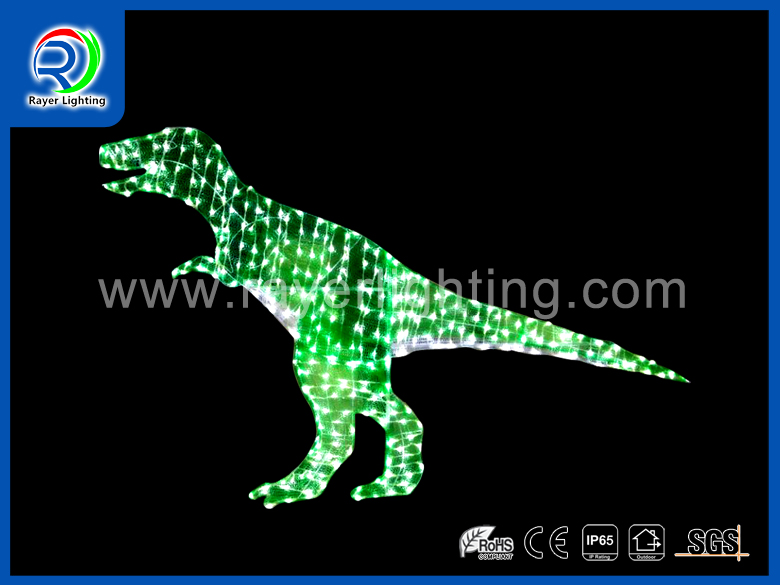 2D Christmas motif lights dinosaur