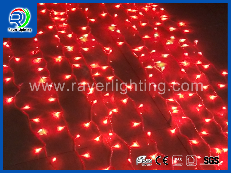 RED CURTAIN LIGHTS 300 LEDS FLASHING