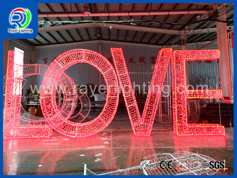 LOVE LIGHTS 3D LED FOR PARK DECORATION