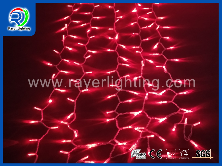 RED CURTAIN LIGHTS 300 LEDS FLASHING